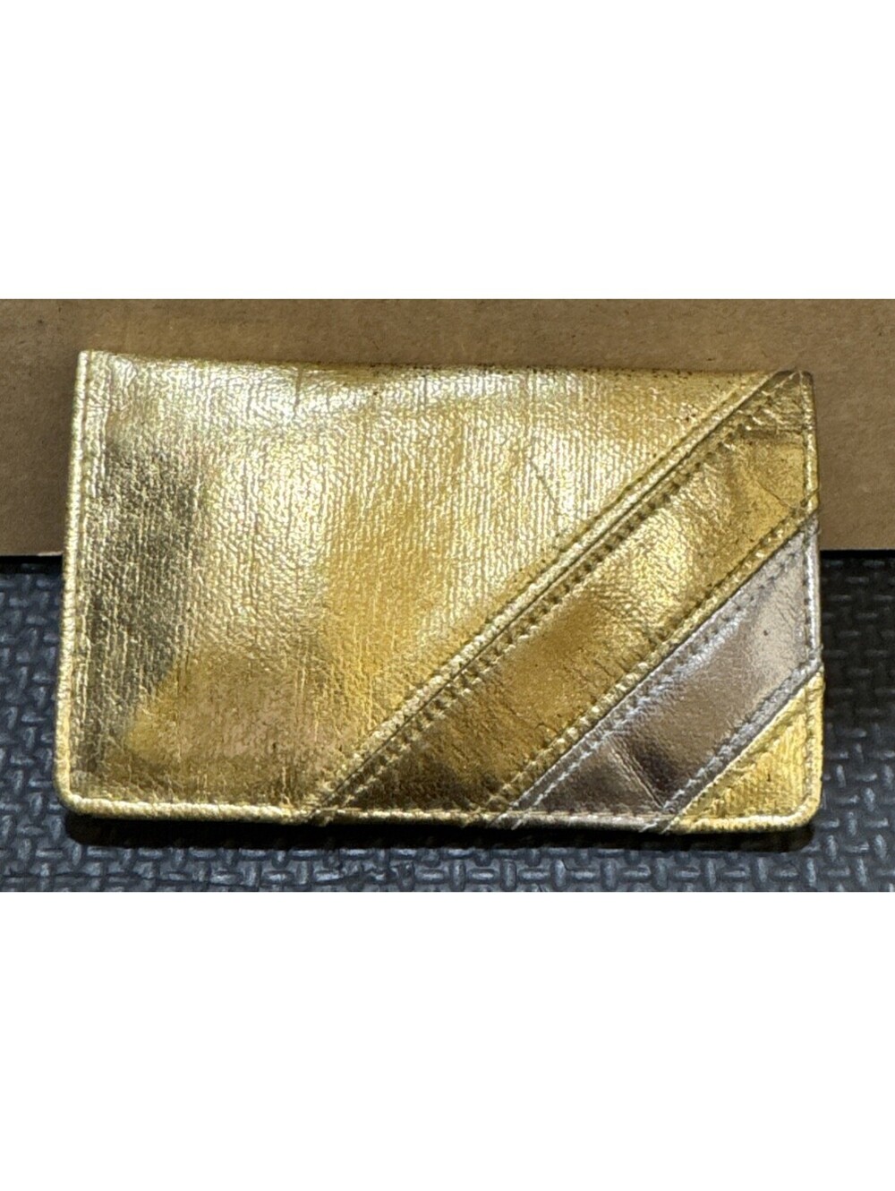 Vintage 1960s Flair Disco Gold BUSINESS Card Holder